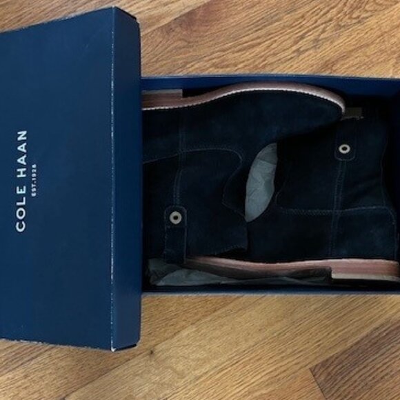 Cole Haan Zillie Black Western Suede Booties Stacked Block Heel Women’s Size 7.5 - Picture 13 of 13